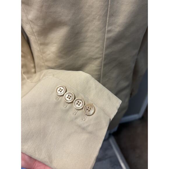 Ladies Tan Two Button Blazer Size M - Picture 7 of 8